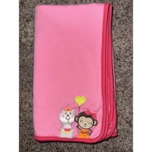 Just One You by Carter's Monkey Baby Blanket Heart Balloon Cupcake Dog Pink‎